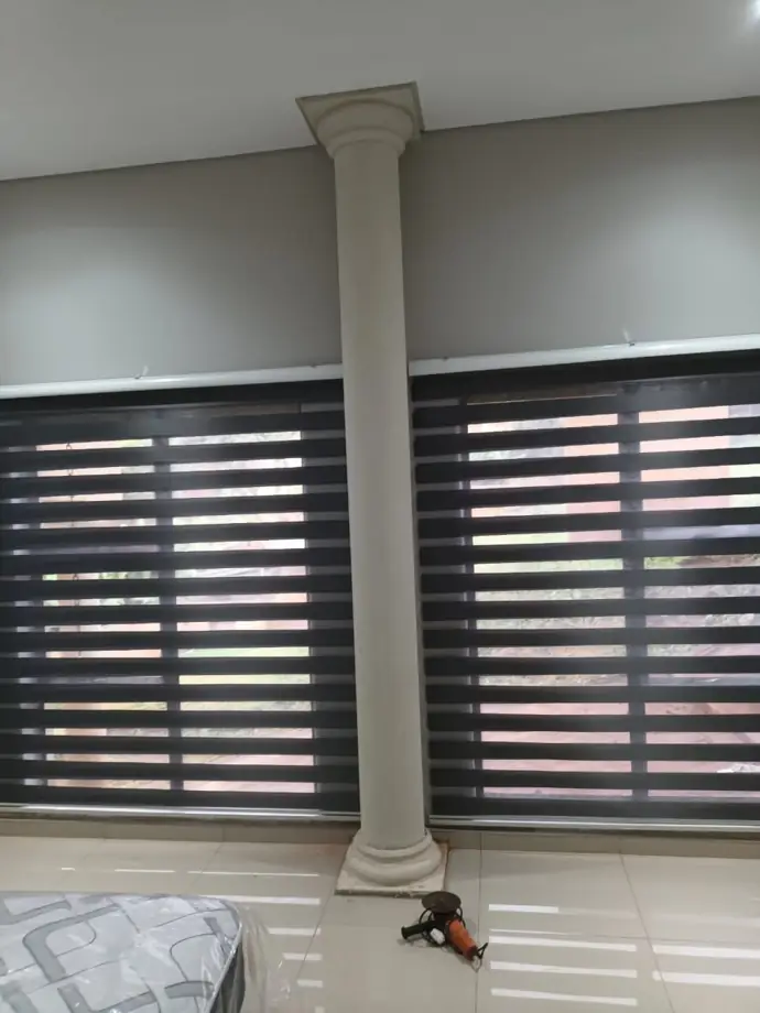Day-night zebra blinds fitted by Charies Curtains
